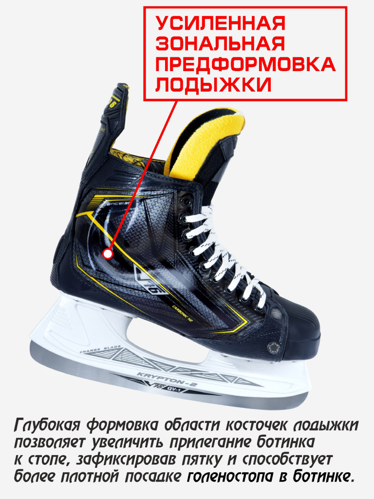 Коньки хоккейные V76 ENCELAD, съемные лезвия, 3 вида полноты, полнота M