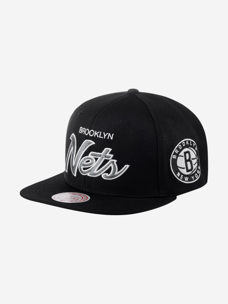 Бейсболка с прямым козырьком MITCHELL NESS HHSS3280-BNEYYPPPBLCK Brooklyn Nets NBA