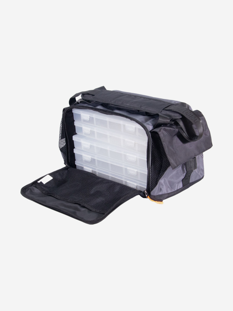 Сумка рыболовная Следопыт Lure Bag XL, 40х28х24 см, цвет серый + 5 коробок Luno.