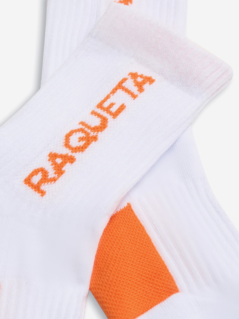 Носки Унисекс RAQUETA SPORT Tenista, белые c оранжевым