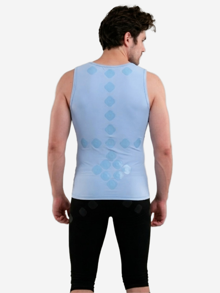 Компрессионная футболка без рукавов-суппорт спины SportDots, мужская, TOP-M-BU