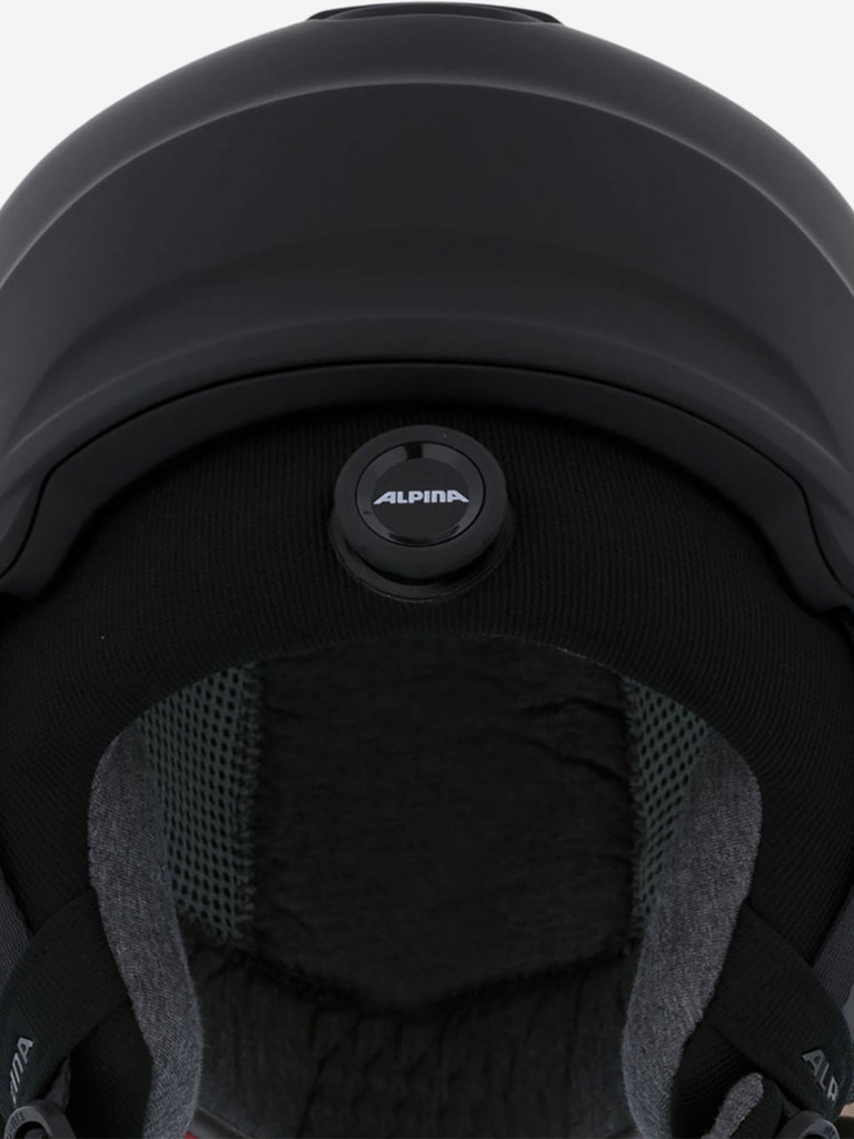 Горнолыжный шлем с визором Alpina Alto Q-Lite black matt (gold mirror)