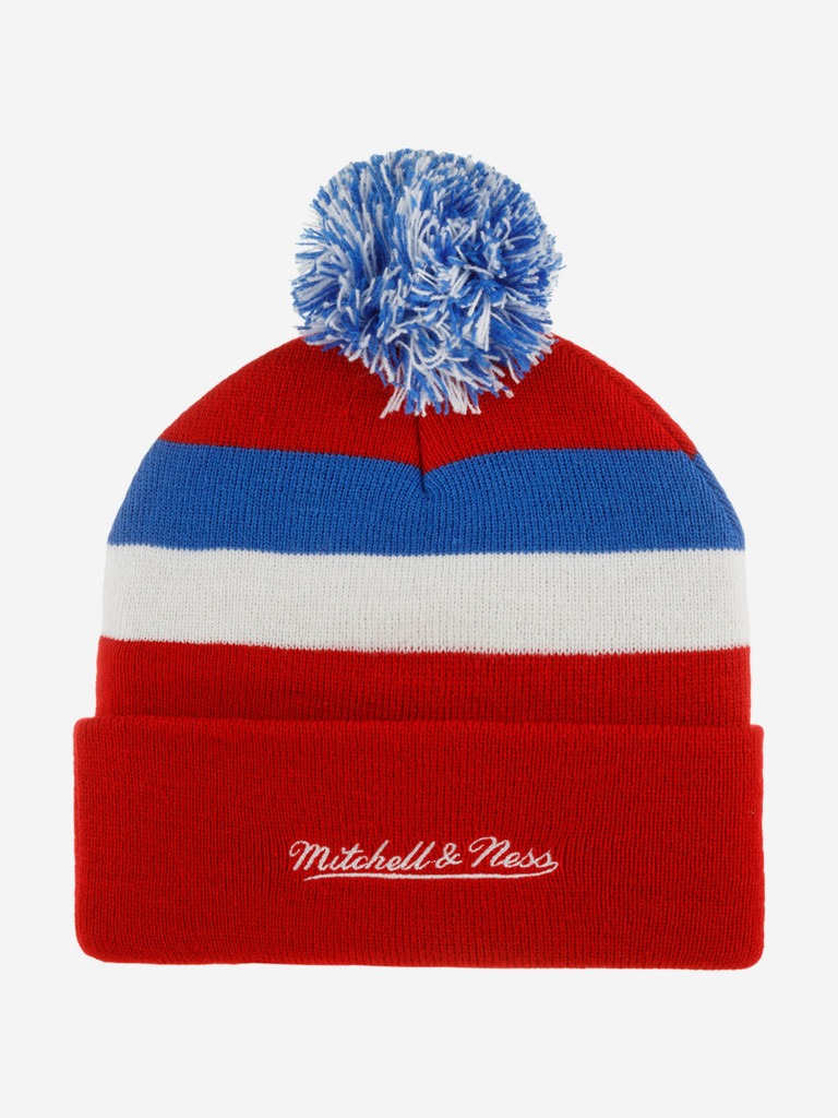 Шапка с помпоном MITCHELL NESS KTPCLD21212-WCARED1 Washington Capitals NHL (красный)