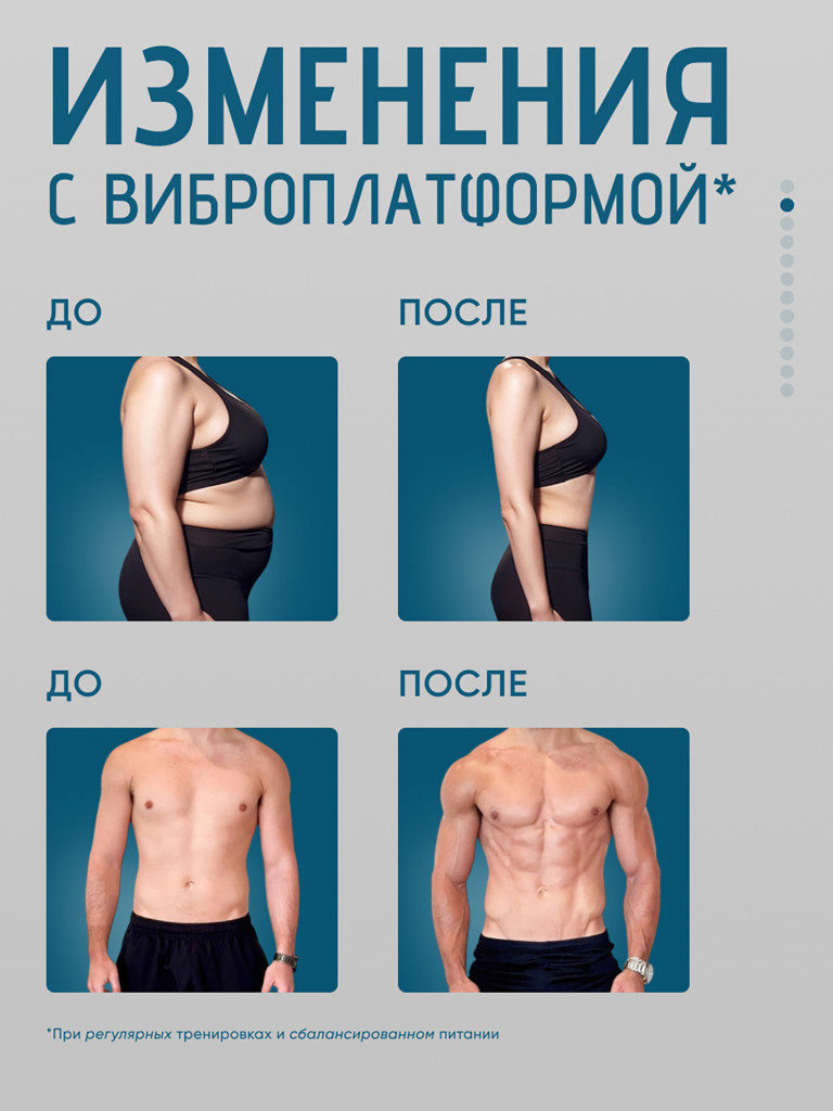 Виброплатформа для похудения антицеллюлитный тренажер для дома с нагрузкой до 150 кг VAIC FIT