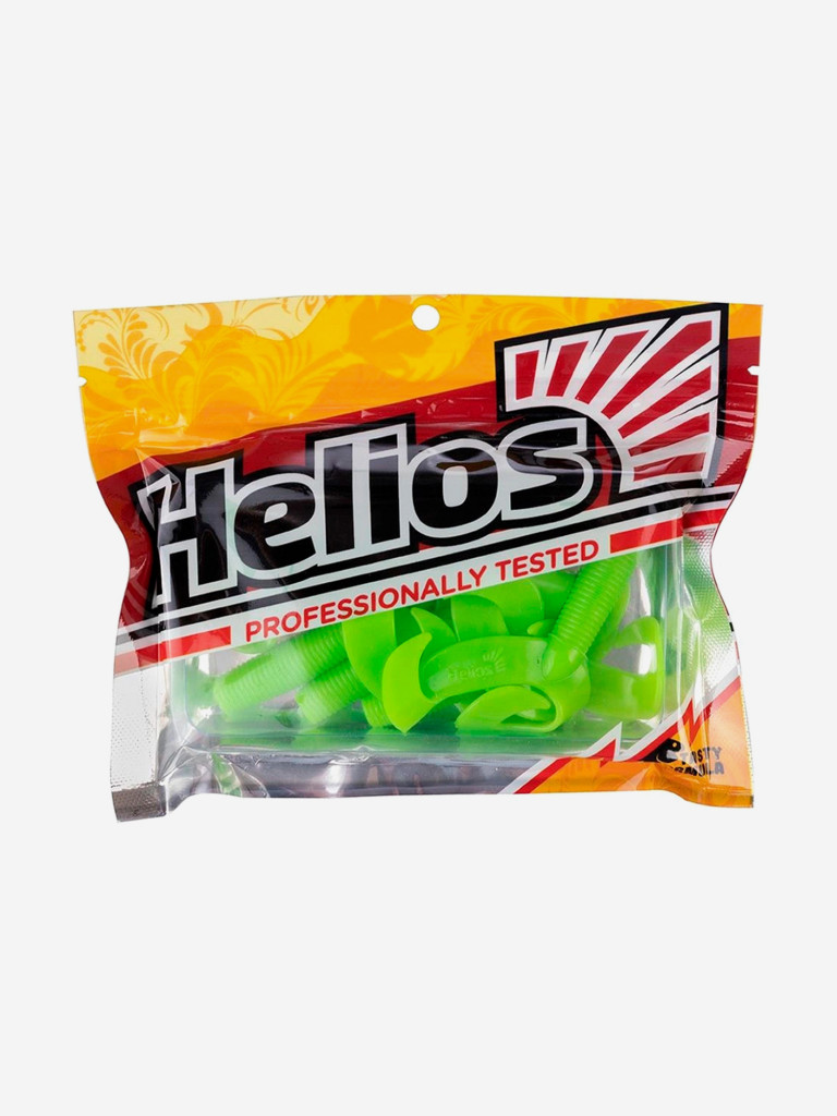 Мягкая приманка Helios Credo Double Tail, 3,54" / 9 см, Lime, 5 штук (HS-28-008)