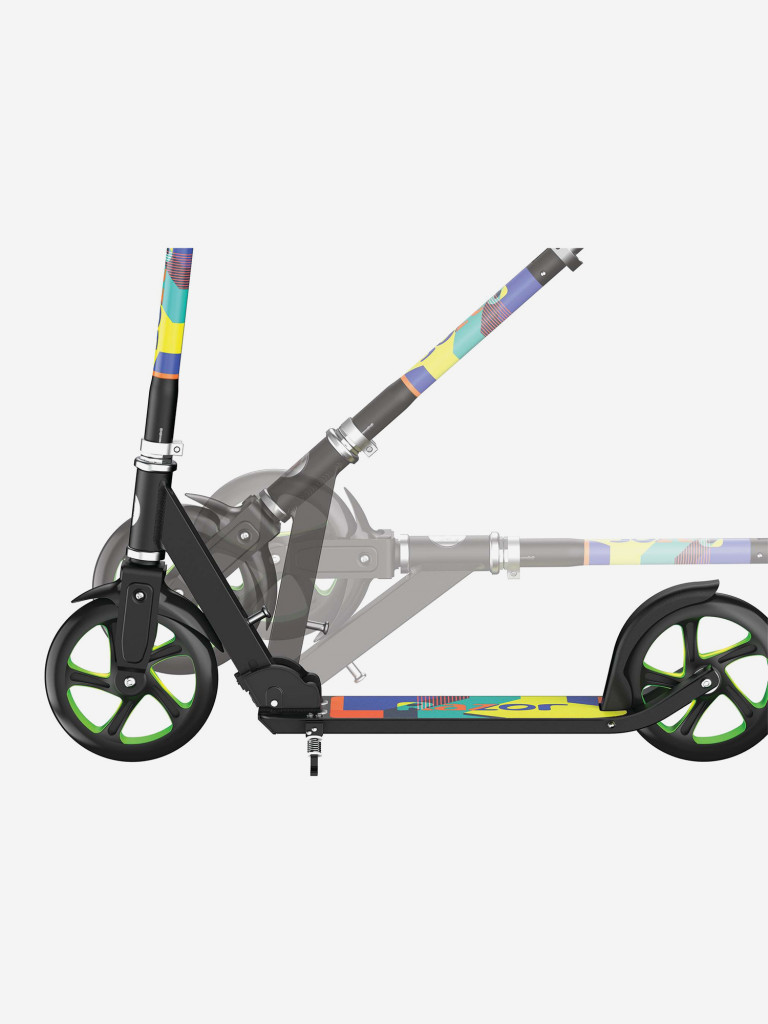 Самокат со светящимися колёсами Razor A5 Lux Light Up - зеленый