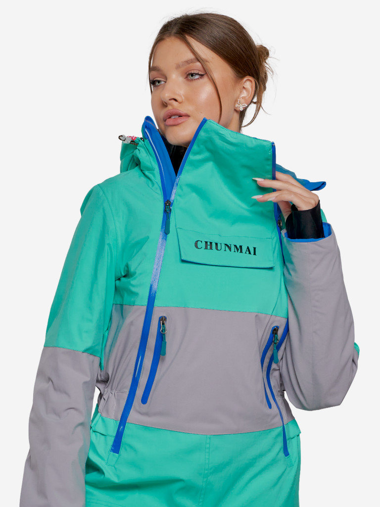 Горнолыжный комбинезон женский зимний бирюзового цвета 2320