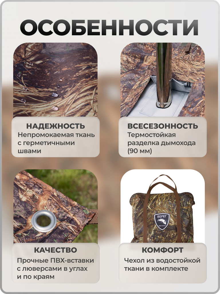 Тент туристический Берег 3х3 м