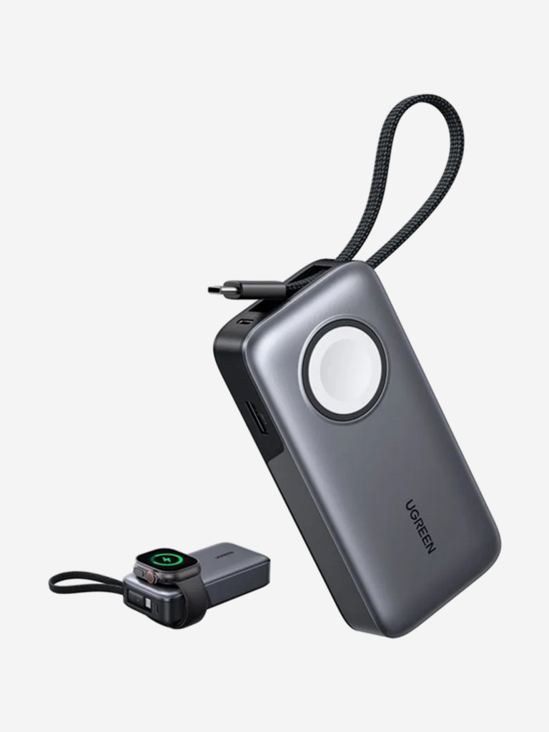 Внешний аккумулятор UGREEN PB527 (55434B) 6000mAh Power Bank 30W с магнитной зарядкой. Цвет: серый космос
