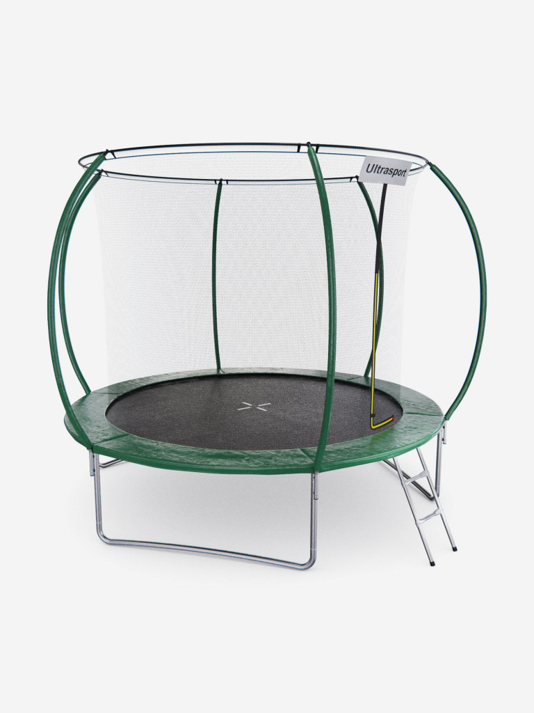 Батут DFC ULTRASPORT 10 ft с внутренней сеткой / лестница в комплекте