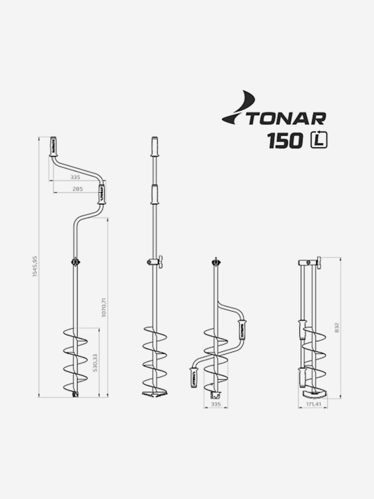 Ледобур ТОНАР ЛР-150Д левое вращение (LK-150LD) + чехол для ледобура + доп. комплект ножей