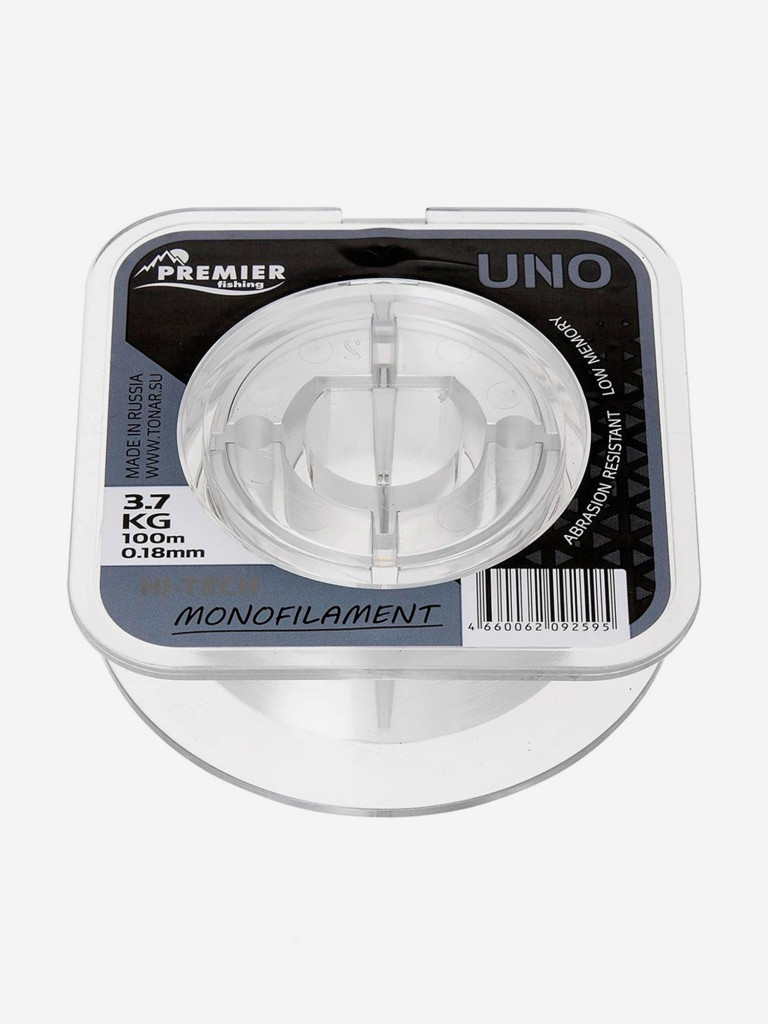 Леска для рыбалки Premier Fishing UNO Nylon 0,18мм, 100м, 3,7кг, прозрачный