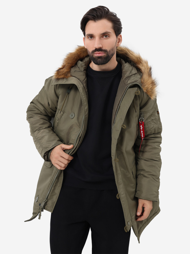 Парка зимняя мужская N-3B Logo Oxford Alpha Industries