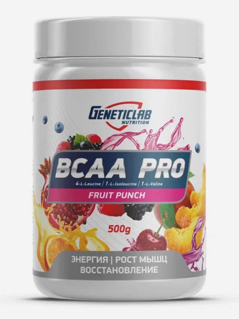 Аминокислоты BCAA PRO 500 g Фруктовый пунш Geneticlab Nutrition