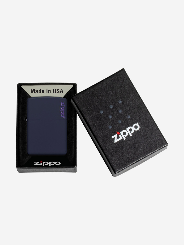Зажигалка бензиновая ZIPPO 239ZL Classic Logo Navy Matte