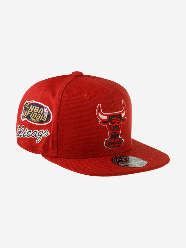 Бейсболка с прямым козырьком MITCHELL NESS 6HSFSH22016-CBURED Chicago Bulls NBA (красный)