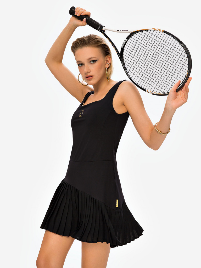 Платье женское RAQUETA Sport с юбкой плиссе Painted Black