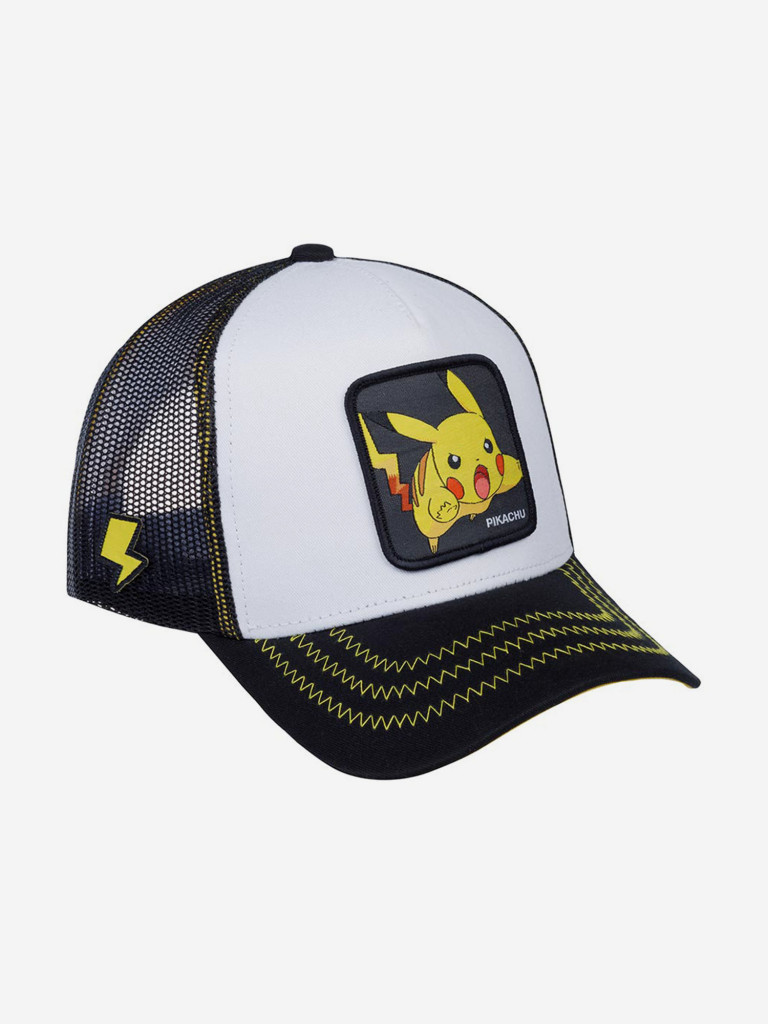 Бейсболка с сеточкой CAPSLAB CL/PKM2/3/PIK5 Junior Pokemon Pikachu (белый)