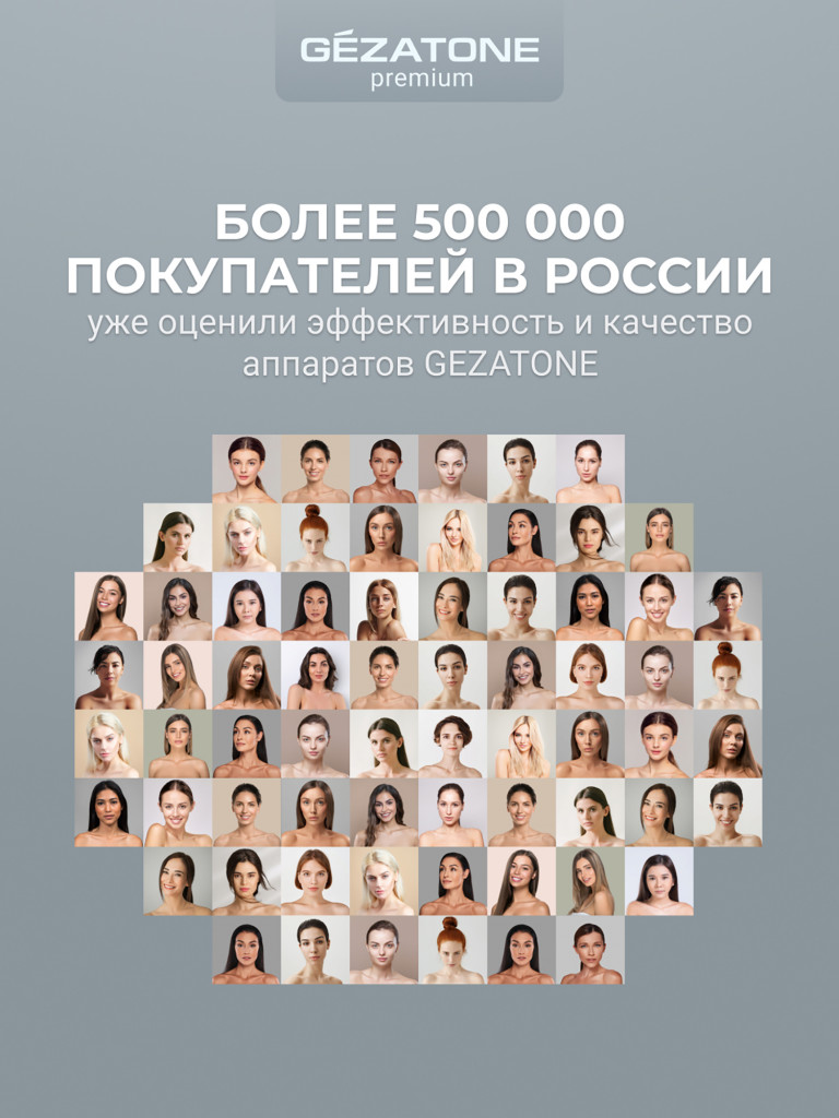 Светодиодная маска для омоложения лица, LED маска против морщин и воспалений, m1050, Gezatone