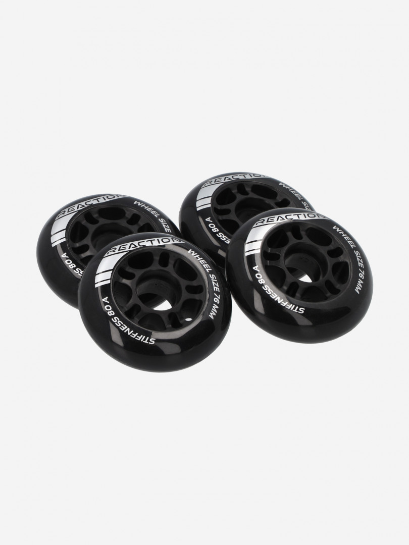 Набор колес для роликов Reaction 76 мм, 80А, 4 шт, Черный