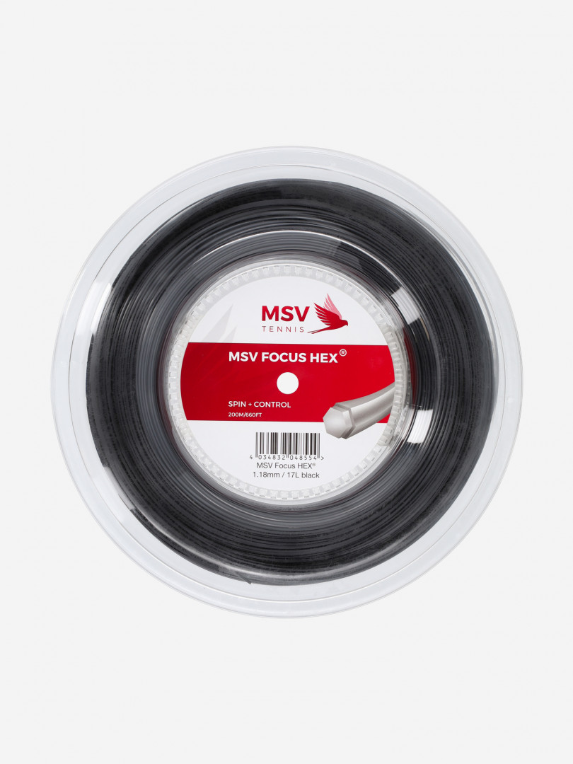 Струна для большого тенниса Mauve Focus Hex, Черный