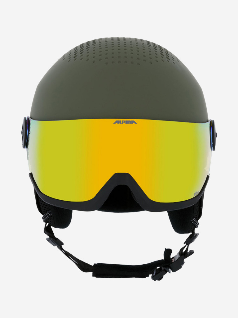 Горнолыжный шлем с визором Alpina Arber Visor Q-Lite Olive Matt