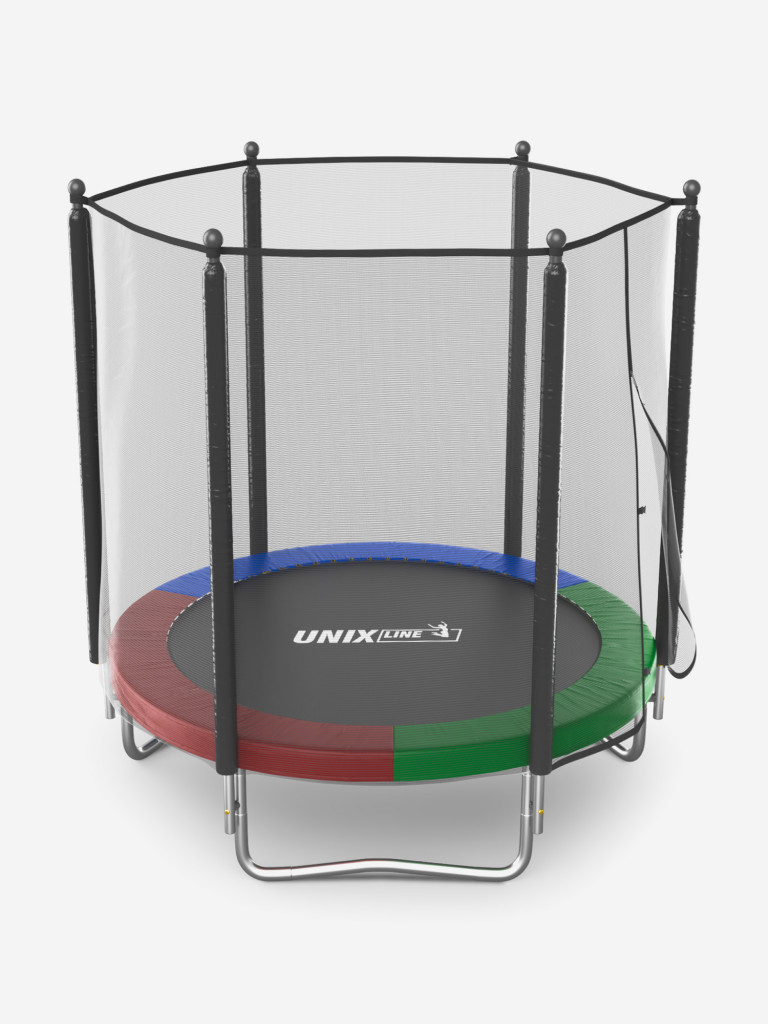 Батут каркасный UNIX Line Simple 6 ft Color с внешней защитной сеткой, общий диаметр 183 см, до 100 кг