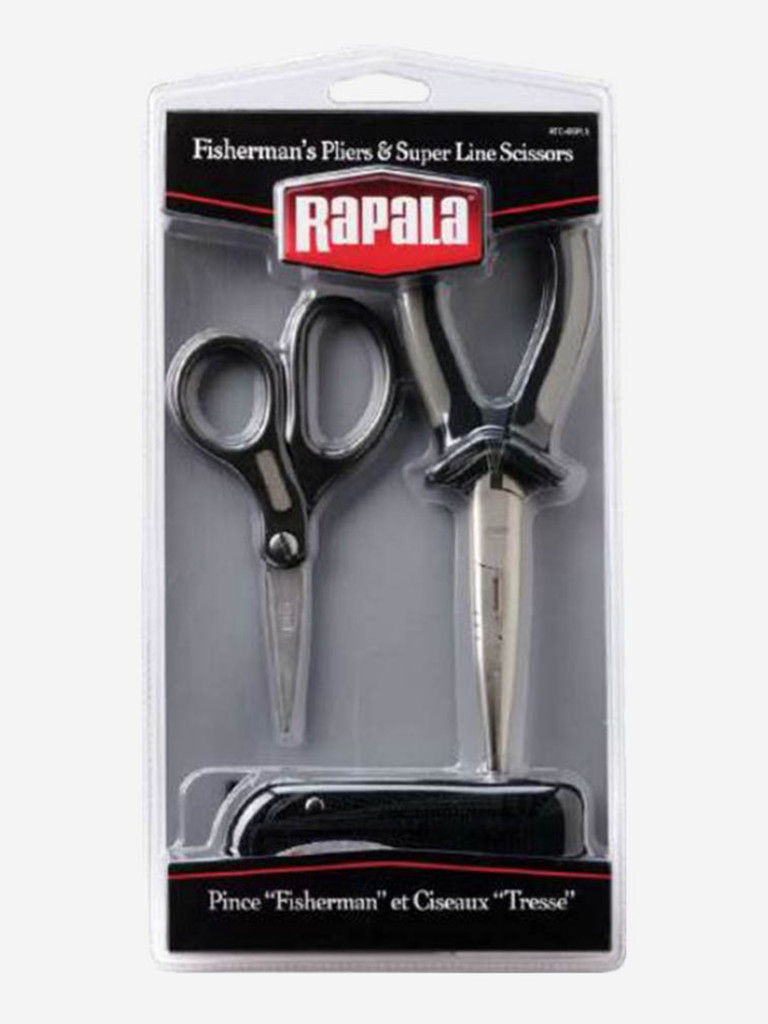 Комбо-набор аксессуаров для рыбалки Rapala 11 Pliers & Super Line Scissors (плоскогубцы, 16см; ножницы,13см; чехол)