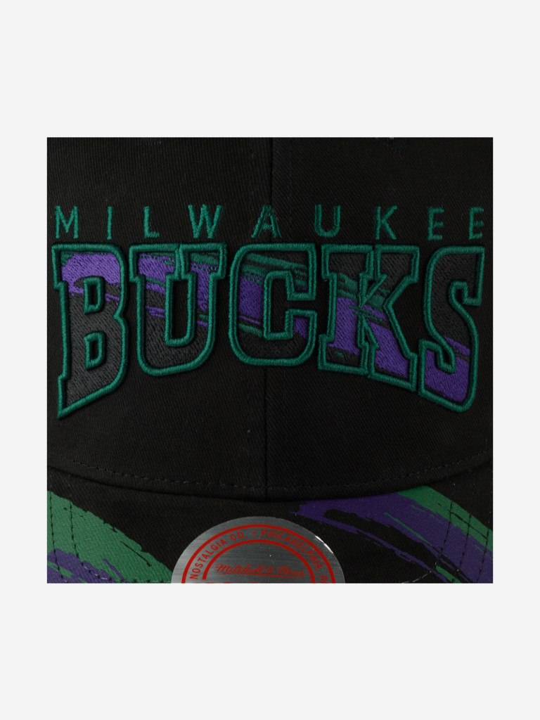 Бейсболка MITCHELL NESS HHSS5813-MBUYYPPPBLCK Milwaukee Bucks NBA (черный)