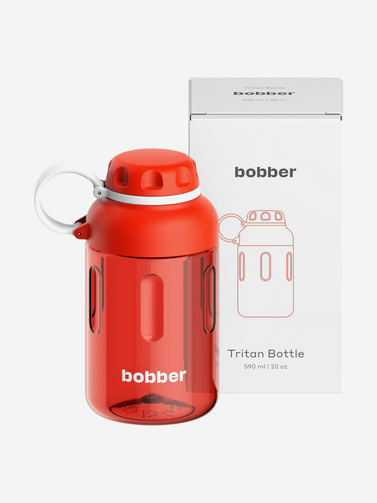 Бутылка тритановая Tritan Bottle для холодных напитков, с ситечком, 590 мл, красная