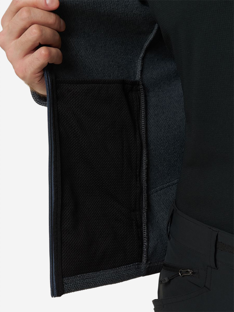 Кофта мужская на молнии HUT URMAN флисовая, для охоты и рыбалки, темно-серый / черный