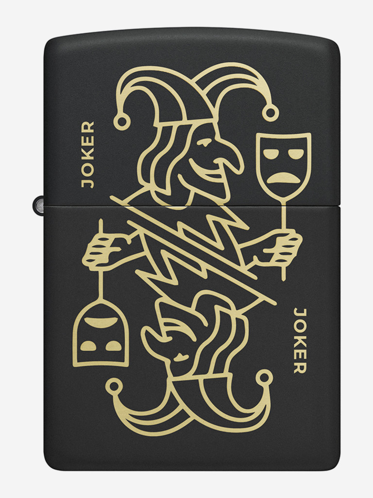 Зажигалка бензиновая ветроустойчивая Zippo Masked Joker Design Black Matte