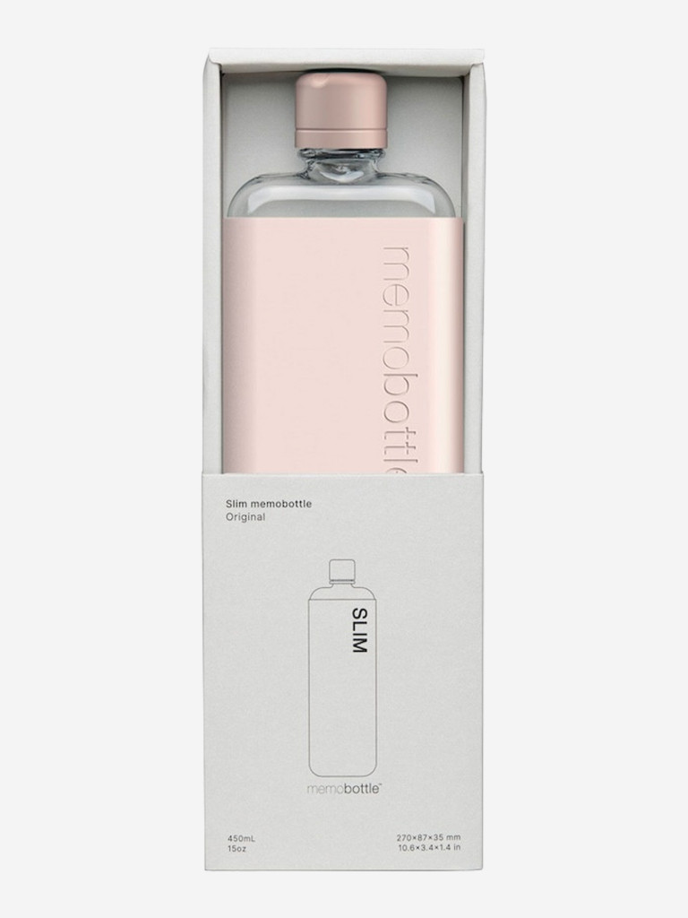 Бутылка с силиконовым чехлом Memobottle Slim, Pale Coral