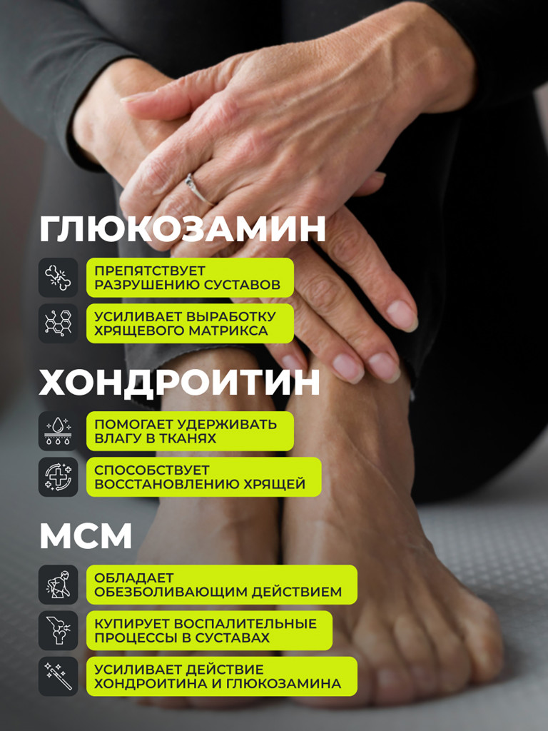 Комплекс глюкозамин + хондроитин + МСМ 1WIN 90 капсул