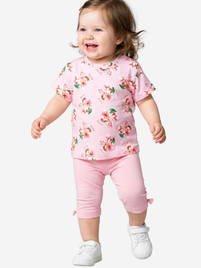 Комплект для девочек: футболка, легинсы укороченные PlayToday