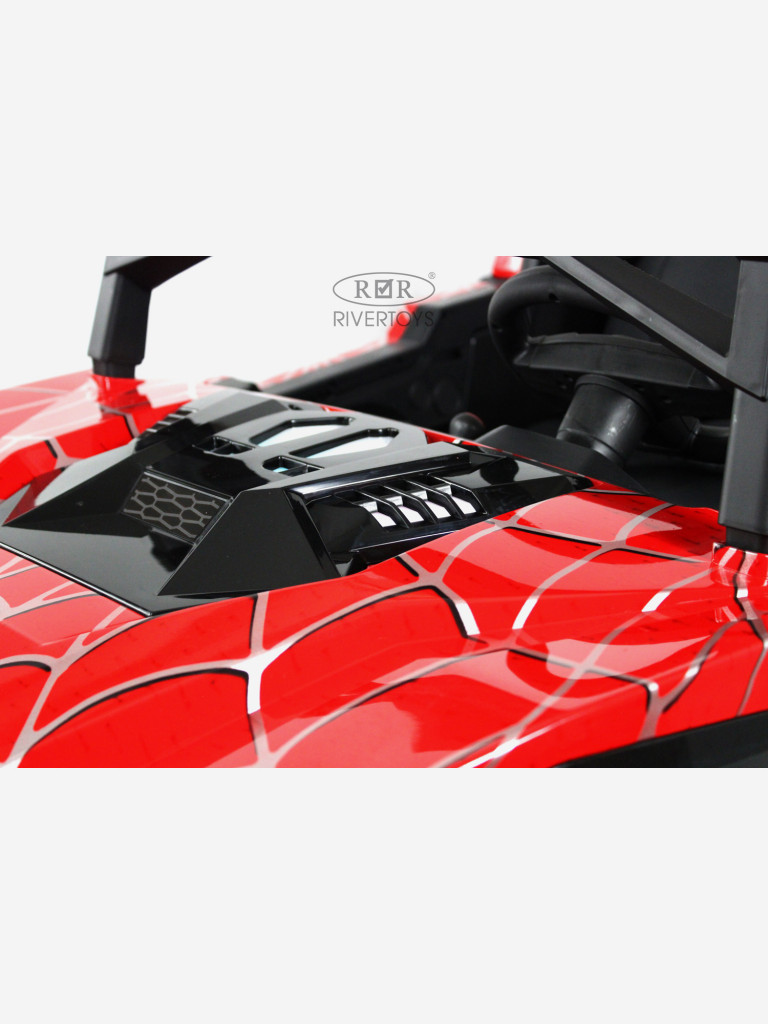 Детский электромобиль RIVERTOYS A707AA LUX NEW 4WD красный спайдер