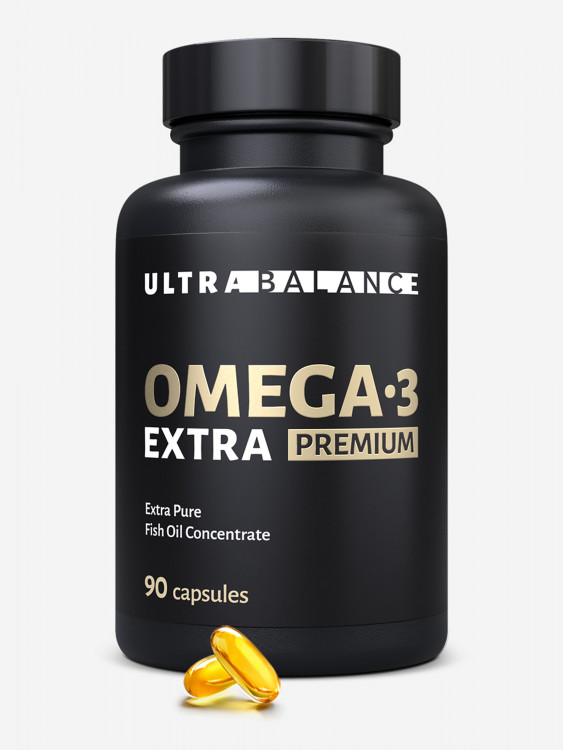 Омега 3 высокой концентрации UltraBalance, рыбий жир для мужчин и женщин, 90 капсул