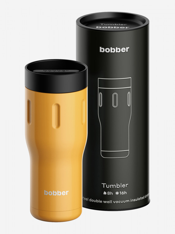 Термокружка вакуумная BOBBER Tumbler 470 мл, крышка 360, тепло до 8 часов, оранжевый