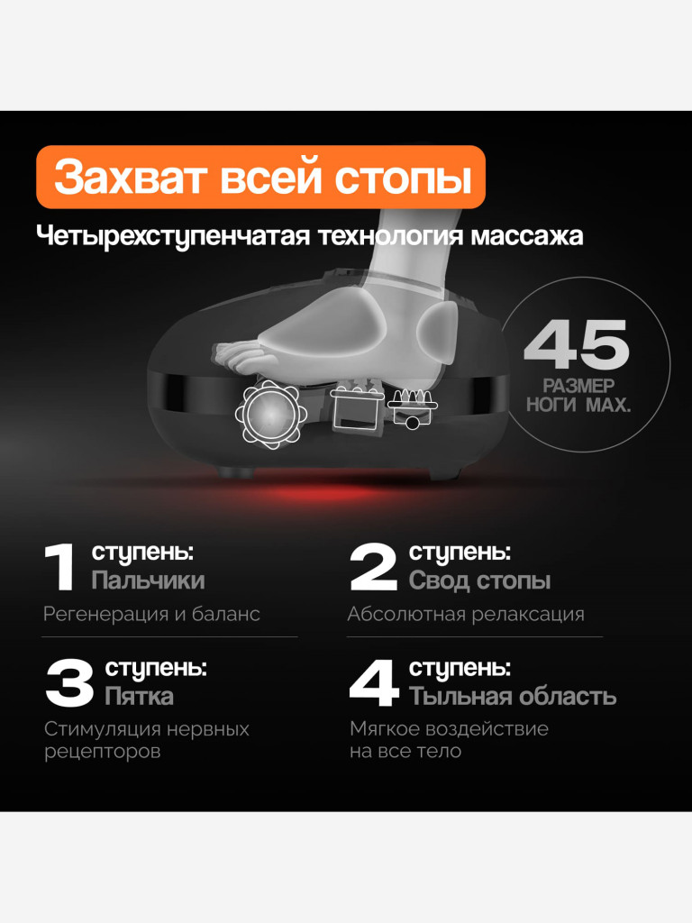 Массажер для ног GESS Danny, лимфодренажный с вибрацией