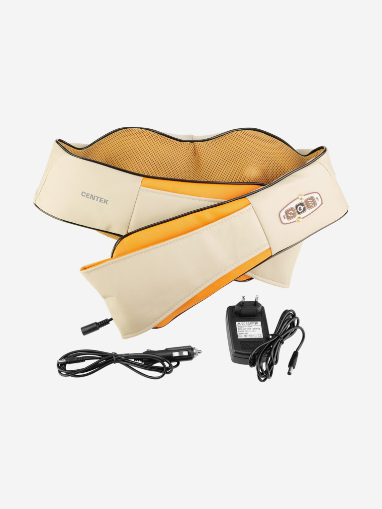 Электромассажёр Centek CT-2198 (бежевый) 35Вт, ДЛИННЫЕ РУЧКИ, прогрев и 3D массаж, питание 220/12 В