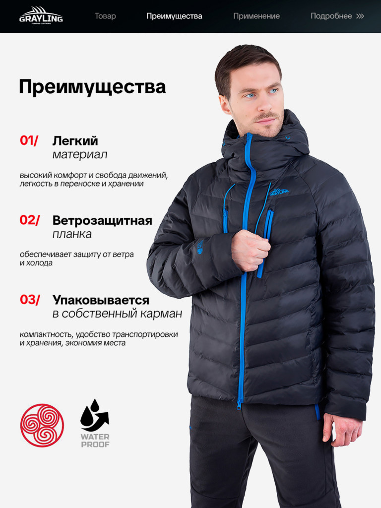 Куртка для рыбалки Иртыш GRAYLING, графит