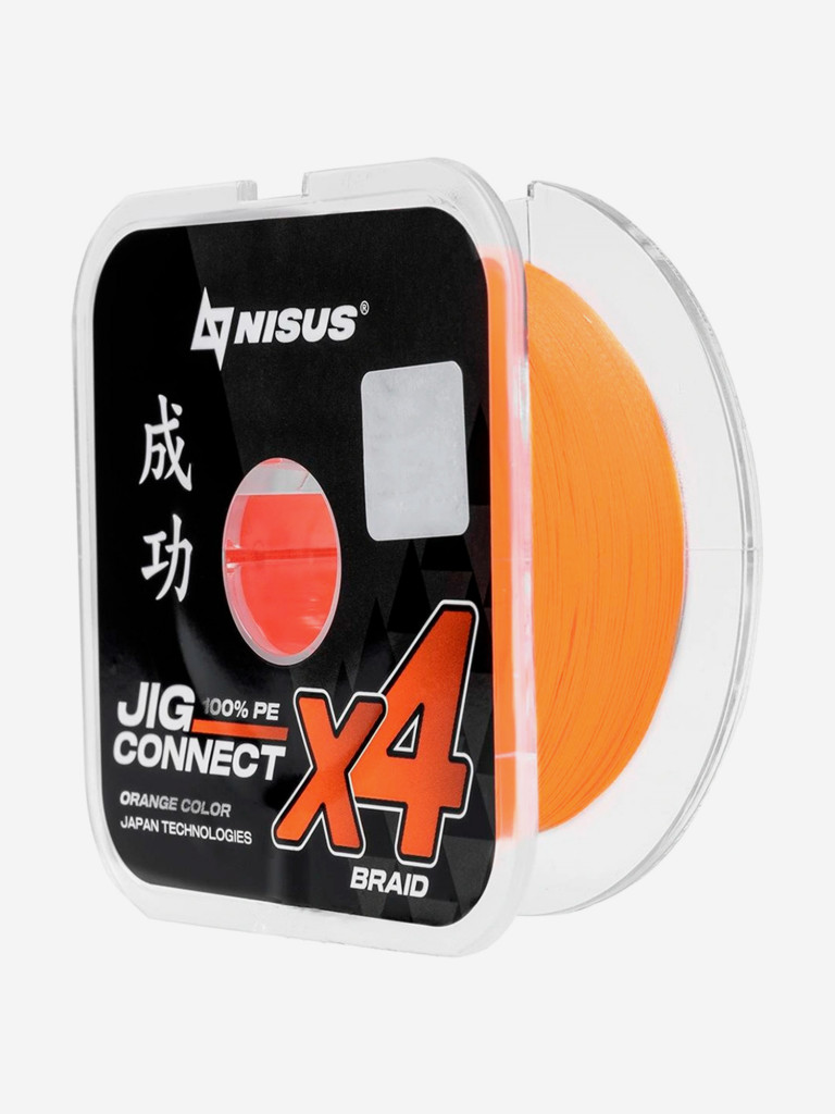 Шнур плетеный для рыбалки NISUS JIG CONNECT X4 PE, 150м, 0,12мм, 4,4кг, оранжевый