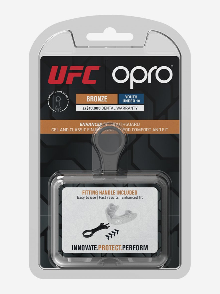 Детская боксерская капа, спортивная для защиты зубов OPRO Self-Fit Bronze UFC - White