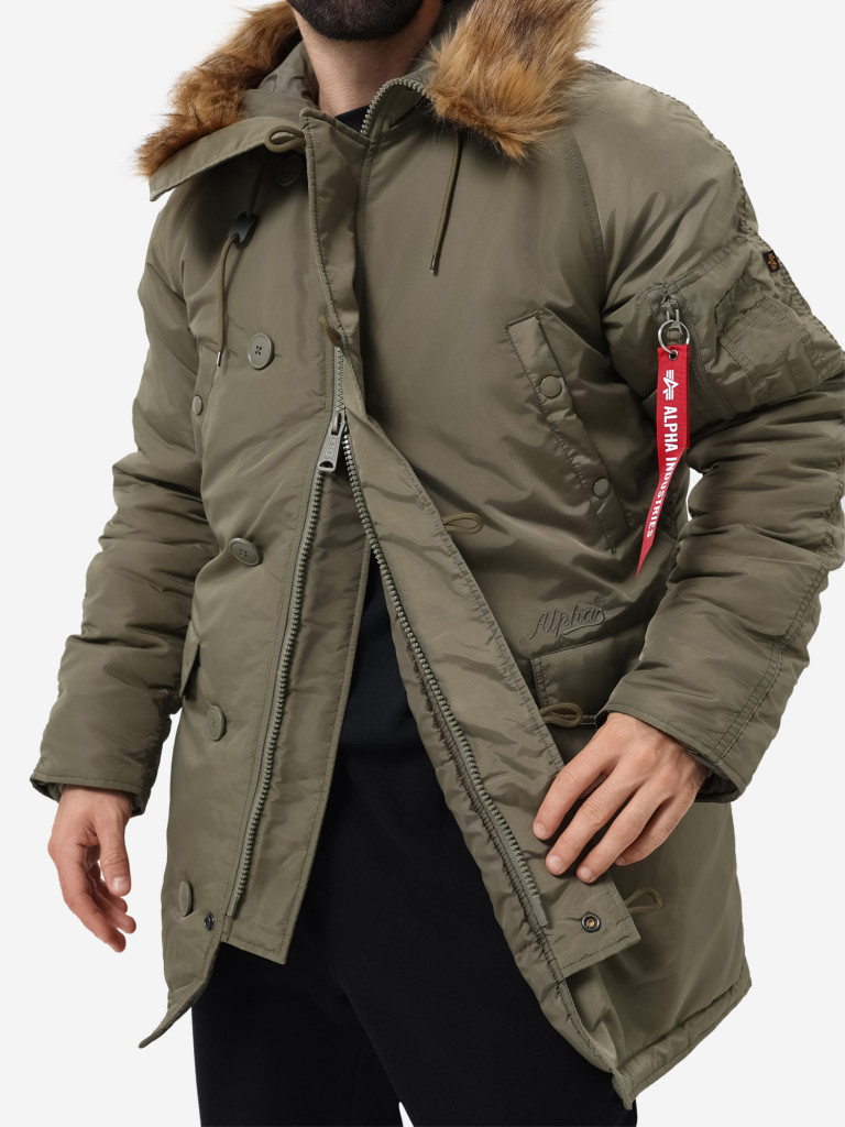 Парка зимняя мужская N-3B Logo Oxford Alpha Industries