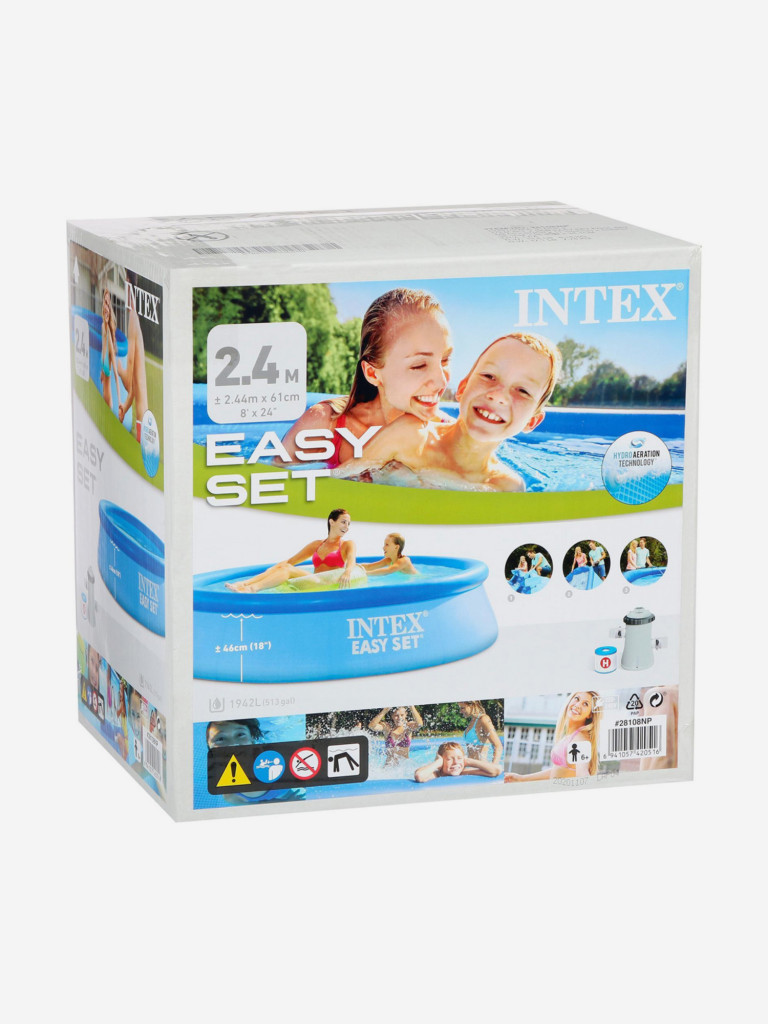 Бассейн надувной Intex 28108 Easy Set (244х61см) + фильтр-насос