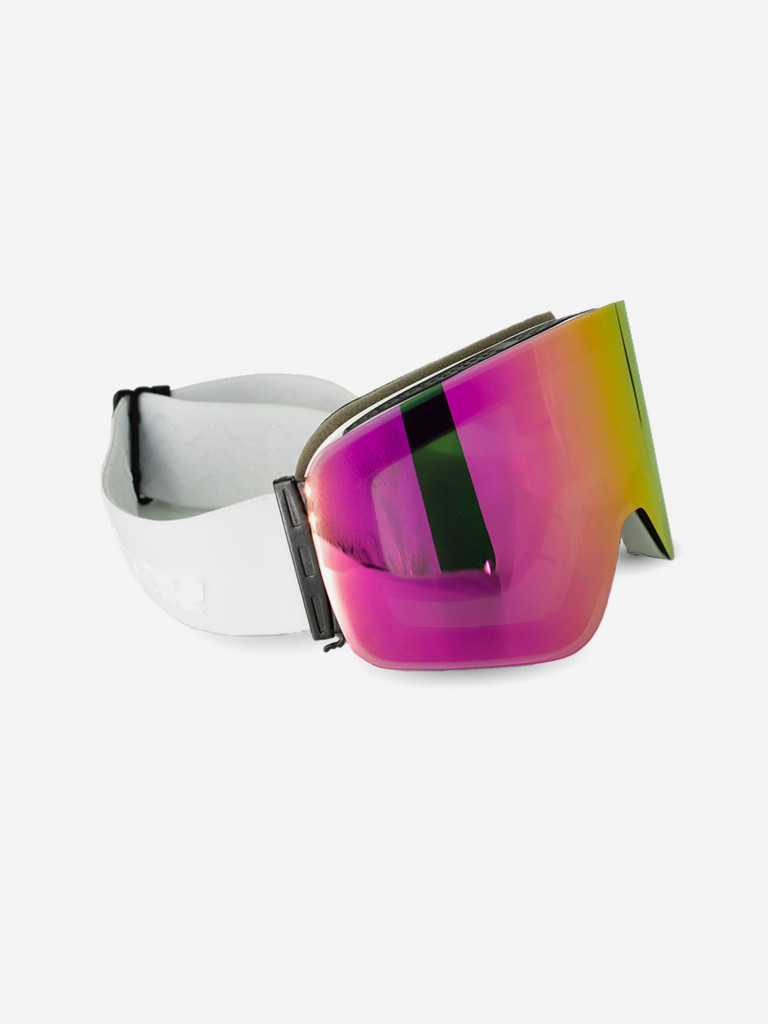 Маска горнолыжная для сноуборда лыж снегоходов EasyRider WHITE/PINK