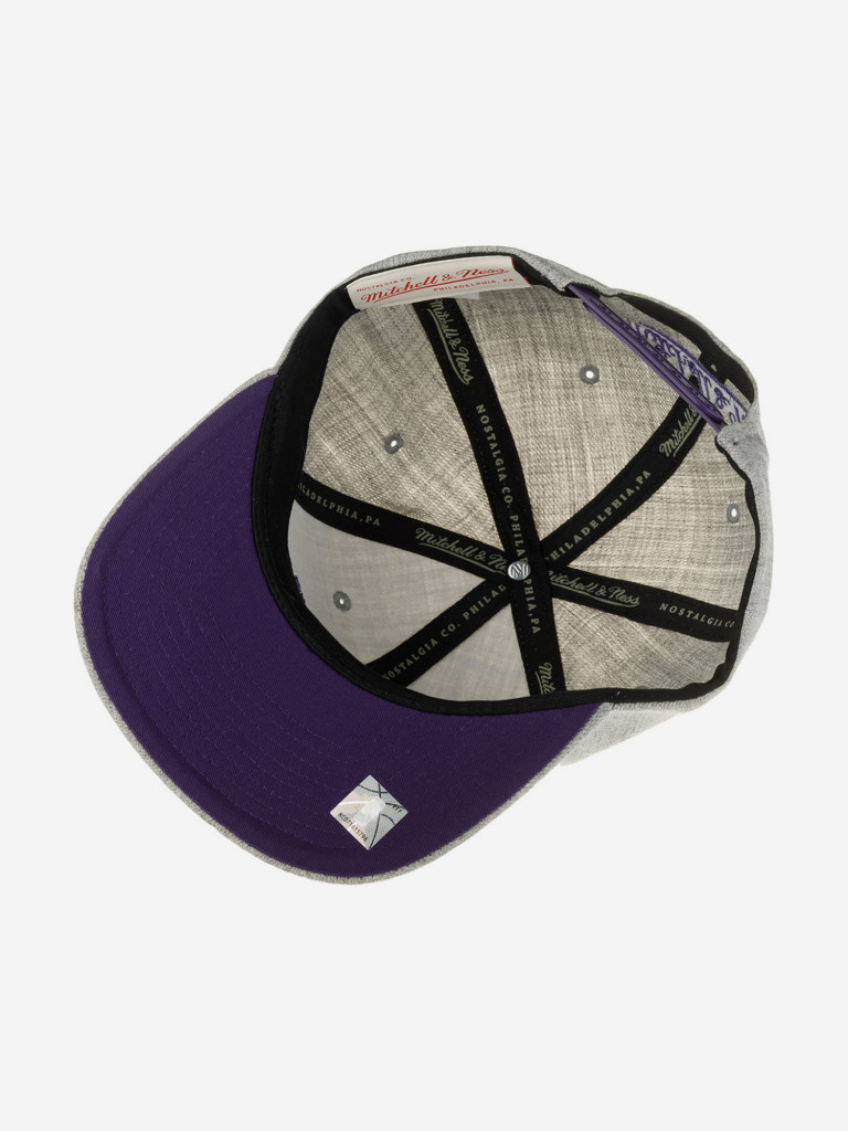 Бейсболка с прямым козырьком MITCHELL NESS HHSS3272-LALYYPPPGYHT Los Angeles Lakers NBA (серый)