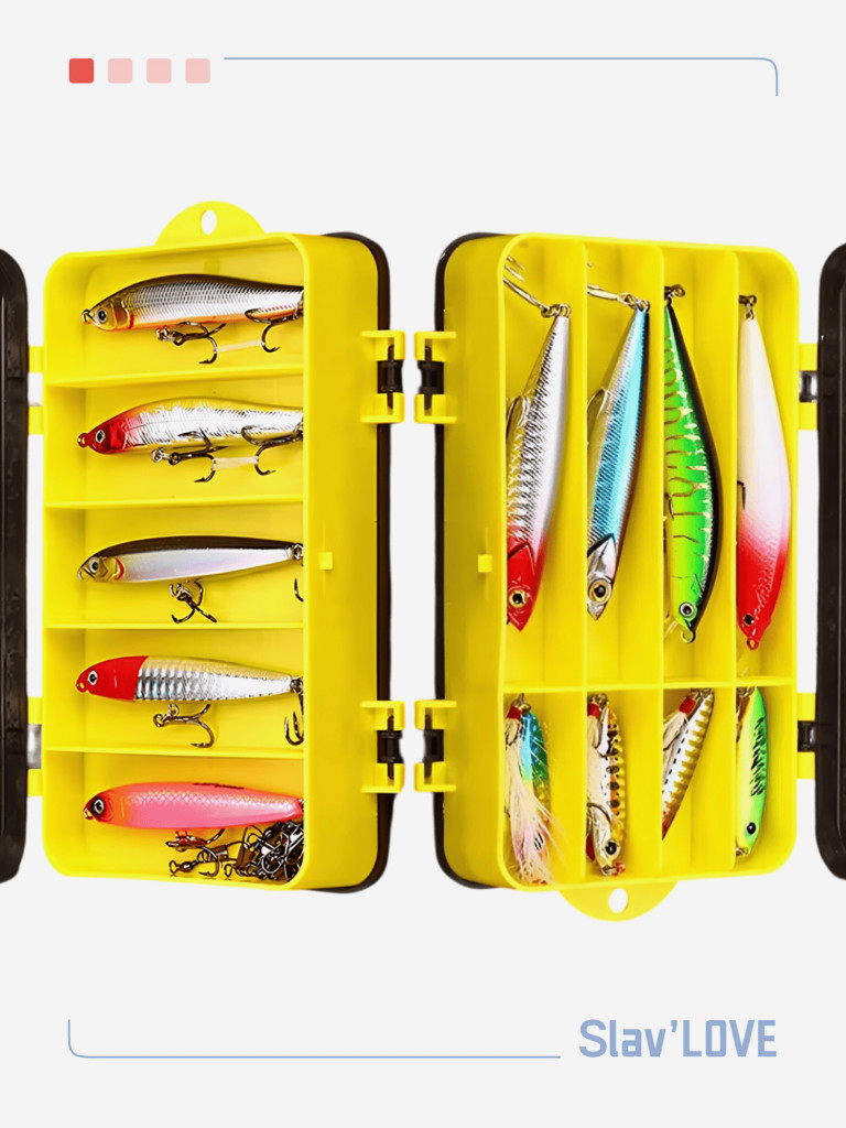 Набор для рыбалки Slav'LOVE 24 предмета в желтом кейсе