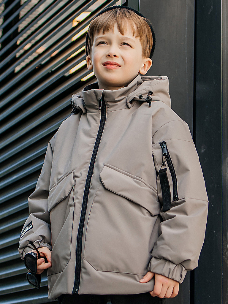 Куртка утепленная для мальчика batik Брюс природный серый