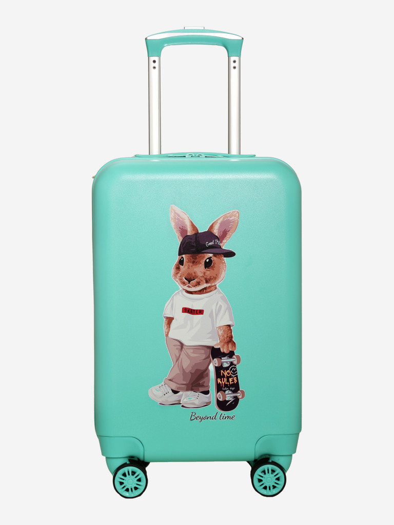 Чемодан детский BEYOND TIME G211 Кролик со скейтом зеленый